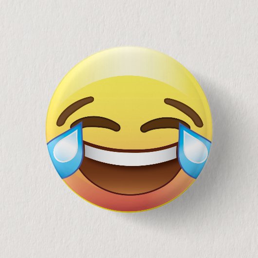 叫ぶまで笑い、幸福のEmoji Pinの破損 缶バッジ (正面)
