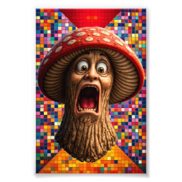 叫ぶキノコ男のグラフィックアートプリント フォトプリント