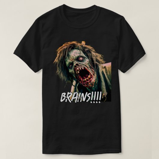 叫ぶゾンビの脳みそ Tシャツ (デザイン正面)