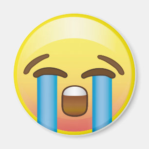 叫ぶ悲しい破損のEmojiの黄色の顔の磁石 マグネット