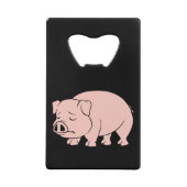 叫ぶ泣くピンクのコブタの国民のブタ日のプレート クレジットカード栓抜き (正面)