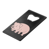 叫ぶ泣くピンクのコブタの国民のブタ日のプレート クレジットカード栓抜き (正面アングル)