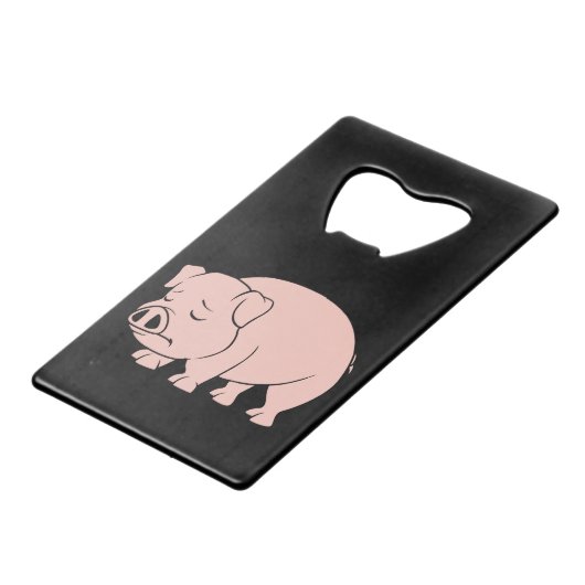 叫ぶ泣くピンクのコブタの国民のブタ日のプレート クレジットカード栓抜き (正面アングル)