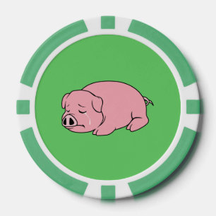 叫ぶ泣くピンクのブタのコブタカードマグの枕Pin ポーカーチップ