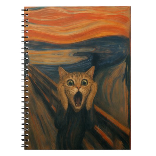 叫ぶ猫のパロディ クラシックアート 楽しい ノートブック (正面)