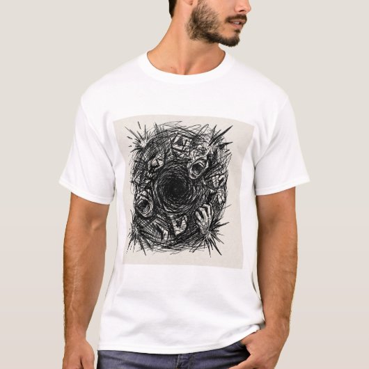 叫ぶ虚空のスケッチアートTシャツ Tシャツ (正面)