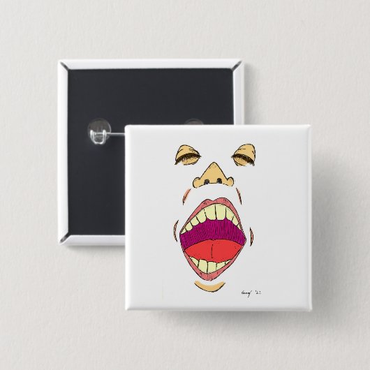 「叫ぶ」ボタン 缶バッジ (正面&裏面)