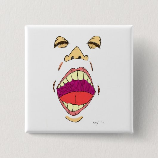 「叫ぶ」ボタン 缶バッジ (正面)