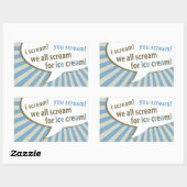 叫ぶ!叫ぶ!アイスクリームを叫ぶ 長方形シール (シート)