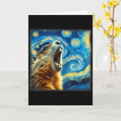 叫べ グラウンドホッグ シャツ _ 芸術的なグラウンドホッグデー カード (黄色い花)