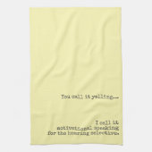 叫んでないおもしろい引用文 キッチンタオル (縦)