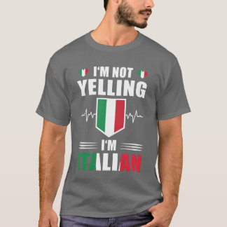 叫んでるイタリア人の鼓動 イタリア国旗 レトロ Tシャツ