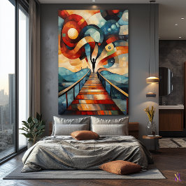 叫モダンび声のキュービズム キャンバスプリント