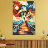 叫モダンび声のキュービズム キャンバスプリント (インサイチュ (リビング))