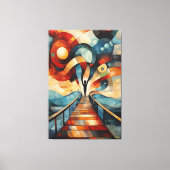叫モダンび声のキュービズム キャンバスプリント (正面)