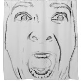 叫笑わされるび顔プリント シャワーカーテン (正面)