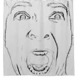 叫笑わされるび顔プリント シャワーカーテン