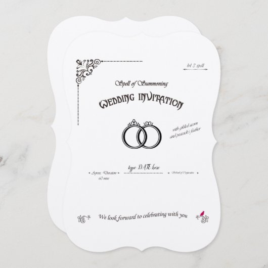 召喚の魔法の結婚式 招待状 (正面/裏面)