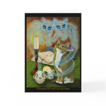 召集のおばあさん幽霊猫絵挨拶カード