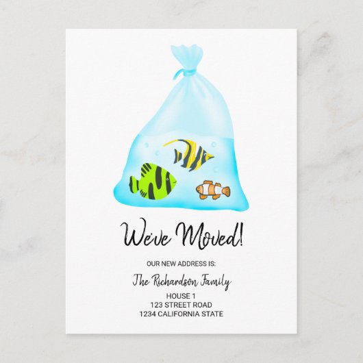 可おもしろい愛い熱帯魚イラストレーション 案内ポストカード (正面)