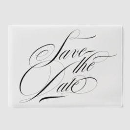 可動の書道フォトオーバーレイ日付を保存 ベラム紙招待状