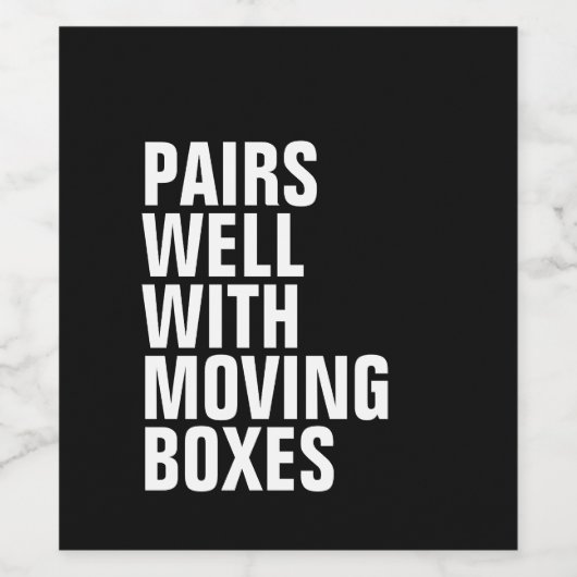 可動箱とペアのおもしろい引っ越し祝いパーティー ワインラベル (シングルラベル)