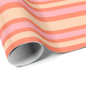 可変ストライプレトロパタモダンーンPink Orange ラッピングペーパー (ロールコーナー)