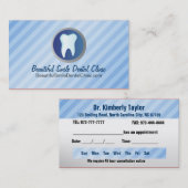 可変性歯科アポイントメントカード色 予約カード (正面/裏面)