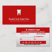 可変性歯科医院のアポイントメントカード色 予約カード (正面/裏面)