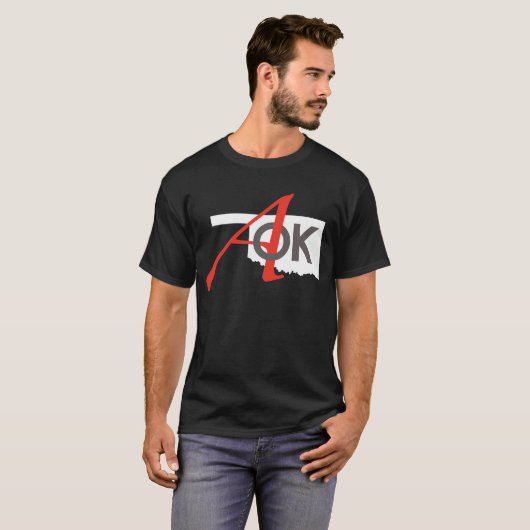 可変的なスタイルまたは色AOKのロゴはとの"保ちます平静を… " Tシャツ (正面フル)