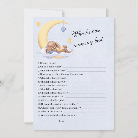 可愛сい眠るプラッシュなバニーを持つアード。 招待状 (正面)