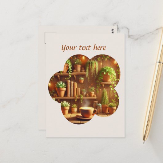 可愛いあなたのテキストコーヒーショップを追加 ポストカード (正面/裏面インサイチュ)