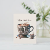 可愛いあなたのテキストコーヒーショップを追加 ポストカード (スタンド正面)