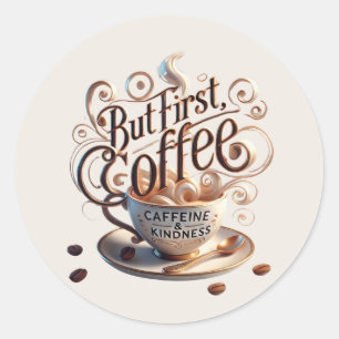 可愛いあなたのテキストコーヒーショップを追加 ラウンドシール