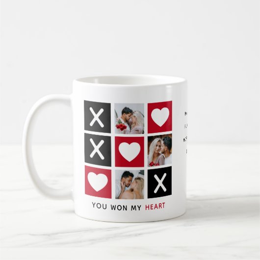 可愛い'あなたは私のハートを獲得した3写真 コーヒーマグカップ (左)