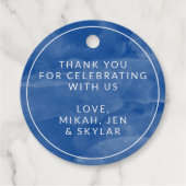 可愛いいかりブルーウォーター色ベビーシャワーありがとう フェイバータグ (裏面)
