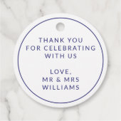 可愛いいかり愛は甘いネイビーブルー結婚ズ フェイバータグ (裏面)