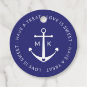 可愛いいかり愛は甘いネイビーブルー結婚ズ フェイバータグ (正面)