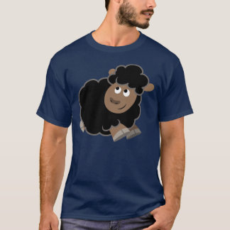 可愛いいたずら好きの漫画ヒツジTシャツ Tシャツ