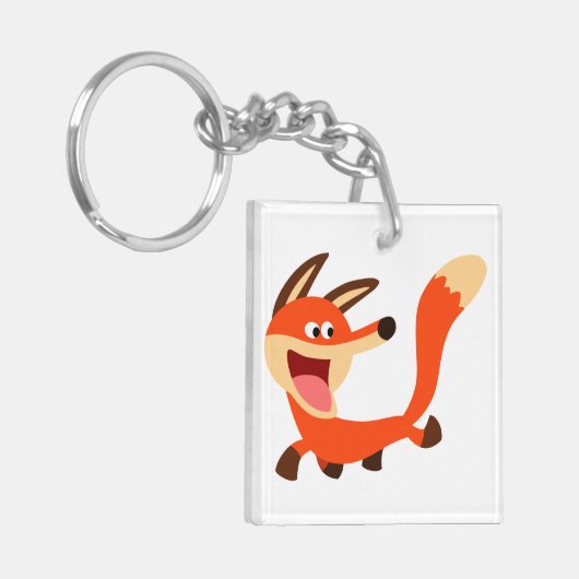 可愛いいたずら好き漫画キツネアクリルキーチェーン キーホルダー (正面左)