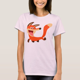 可愛いいたずら好き漫画キツネ女性Tシャツ Tシャツ