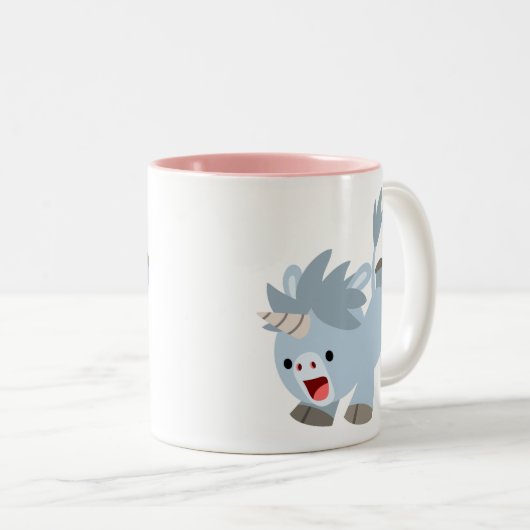 可愛いいたずら好き漫画ベビーユニコーンマグ ツートーンマグカップ (正面右)