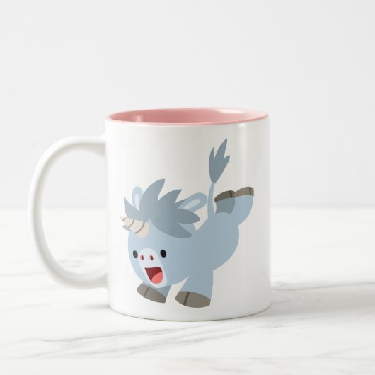 可愛いいたずら好き漫画ベビーユニコーンマグ ツートーンマグカップ (左)