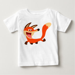 可愛いいたずら漫画キツネベビーTシャツ ベビーTシャツ
