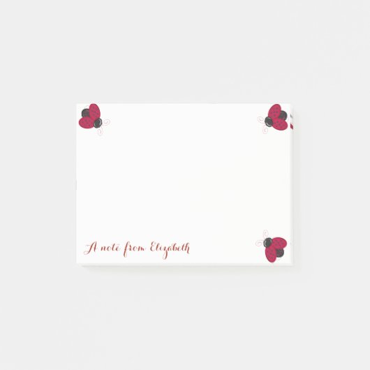 可愛いおしゃれなレディバグ ポストイット (正面)