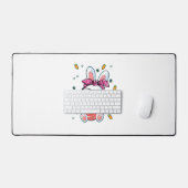 可愛いおたくイースターデイバニーおもしろいラビットグラフィック デスクマット (キーボード&マウス)