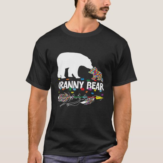 可愛いおばあちゃん自閉症意識自閉症ファミリー Tシャツ (正面)
