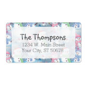 可愛いおもしろいおもしろいクリスマス雪だるまパターン ラベル (正面)