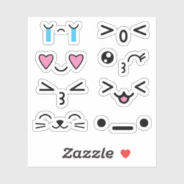 可愛いおもしろいかわいいアニメ顔シール シール