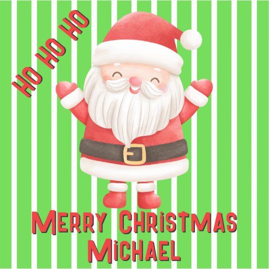 可愛いおもしろいかわいいサンタ漫画 シール (正面)